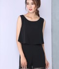 Hình ảnh: 57007C327 - Jumsuit đen, quần sooc kẹp ren chân