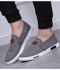 Hình ảnh: Giày slip on NAM vải thoáng mát Trắng