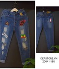 Hình ảnh: Quần Jean rách Cạp Cao có in hình