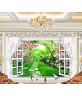 Hình ảnh: Tranh dán tường 3D cửa sổ con đường CS65