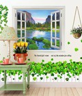 Hình ảnh: Decal dán tường combo cửa sổ phong cảnh và hàng rào trắng PK
