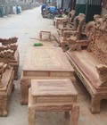 Hình ảnh: Bộ Bàn Ghế Nghê Đỉnh Tay Khuỳnh ( vách liền )( gỗ hương vân 