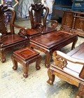 Hình ảnh: ​Bộ bàn ghế gỗ tràm lõi tay 10 phun giả mun