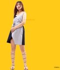 Hình ảnh: Đầm suồng dây phối sọc vạt chéo
