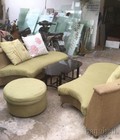 Hình ảnh: Thanh lý Bộ Sofa Cũ Màu Xanh Lá Bọc Vải. (Mới 95%)