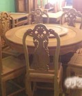 Hình ảnh: ​Bộ bàn ghế ăn mộc gỗ gụ lõi bàn xoay 6 ghế