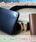 Hình ảnh: Combo ví handmade thắt lưng da bò đen ví da PLDleather