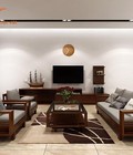 Hình ảnh: Bộ sofa nan kê đối xứng gỗ sồi