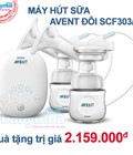 Hình ảnh: Máy hút sữa Avent điện đôi SCF303/01 New 2017 BH Chính Hãng 2 năm