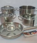 Hình ảnh: Bộ nồi inox 18/10 Fissler Profi Collection 4 nồi 1 chảo 4 vung kính Made In Germany