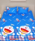 Hình ảnh: Ga chun + 2 vỏ gối poly cotton DOREMON chong chóng