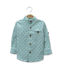 Hình ảnh: Áo sơ mi dài tay xanh họa tiết Lovekids