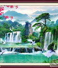 Hình ảnh: tranh 3d thác nước cây tùng