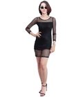 Hình ảnh: Set đầm body ren xuyên thấu đen D158