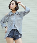 Hình ảnh: Áo sơ mi tà ngắn dài hi low