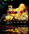 Hình ảnh: Phong thủy xe hơi, nước hoa xe hơi, tượng Phật Di Lặc nâng vàng