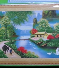 Hình ảnh: Tranh đính đá phong cảnh làng quê H1048