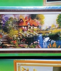 Hình ảnh: Tranh đính đá phong cảnh tổ ấm hạnh phúc H778