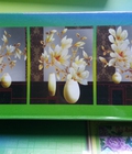 Hình ảnh: Tranh đính đá bình hoa ghép 3 bức H552