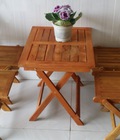 Hình ảnh: Bàn ghế cafe gỗ xếp thấp mini