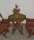Hình ảnh: Bộ bàn ghế cafe gỗ xếp mini