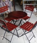 Hình ảnh: Bàn ghế cafe gỗ xếp giá cực rẻ