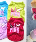 Hình ảnh: Áo thun ba lỗ Chữ Pink cho chó - có 4 size