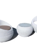 Hình ảnh: Sofa , bàn ghế cafe giả mây màu trắng