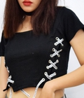 Hình ảnh: Croptop đan dây trắng