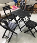 Hình ảnh: Bàn ghế cafe trà sữa gỗ xếp giá rẻ,///