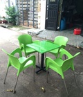 Hình ảnh: Bàn ghế cafe nhựa đúc màu xanh giá rẻ