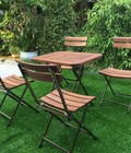 Hình ảnh: Bàn ghế cafe fansipan gỗ xếp sân vườn 