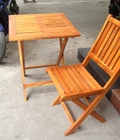 Hình ảnh: Bàn ghế cafe gỗ chân xếp , nan dọc giá rẻ