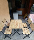 Hình ảnh: Bàn ghế cafe gỗ xếp chân sắt giá rẻ nhất 