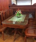 Hình ảnh: Bộ bàn ăn chữ nhật gỗ gụ 8 ghế
