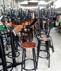 Hình ảnh: Ghế gỗ chân sắt cho quán bar giá rẻ