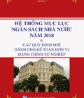 Hình ảnh: Hệ thống mục lục ngân sách nhà nước 2018, dành cho chế độ kế toán