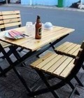 Hình ảnh: bàn ghế gỗ xếp quán nhậu