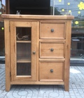 Hình ảnh: Tủ đựng đồ gỗ sồi 1 cánh kính 3 ngăn kéo