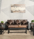 Hình ảnh: Sofa sắt kết hợp gỗ tự nhiên cá tính và sang trọng.SFS 001