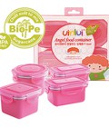 Hình ảnh: Bộ hộp đựng đồ ăn dặm an toàn cho bé Set 4 hộp kín Angel food UINLUI