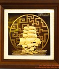 Hình ảnh: tranh Thuyền mạ vàng 24K