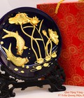 Hình ảnh: Đĩa Ngọc Cá CHép Hoa  sen dát vàng 24k 