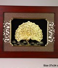 Hình ảnh: Tranh Chim công xòe dát vàng 24k