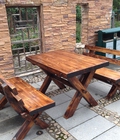 Hình ảnh: Bàn ghế gỗ tự nhiên sân vườn.NTG 014