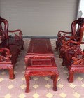 Hình ảnh: Bộ bàn ghế giả cổ hoa lá tây gỗ xà cừ
