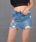 Hình ảnh: Chân váy jeans thêu hoa