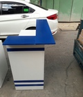 Hình ảnh: Thanh lý quầy lễ tân cũ chữ L 1m2 trắng xanh ( mới 90% )