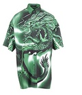 Hình ảnh: Áo sơ mi ngắn tay Balenciaga Men s 509654Tya463001 Green Cotton Shirt