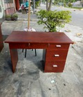Hình ảnh: Bàn làm việc cũ 1m2 3 hộc tủ màu nâu